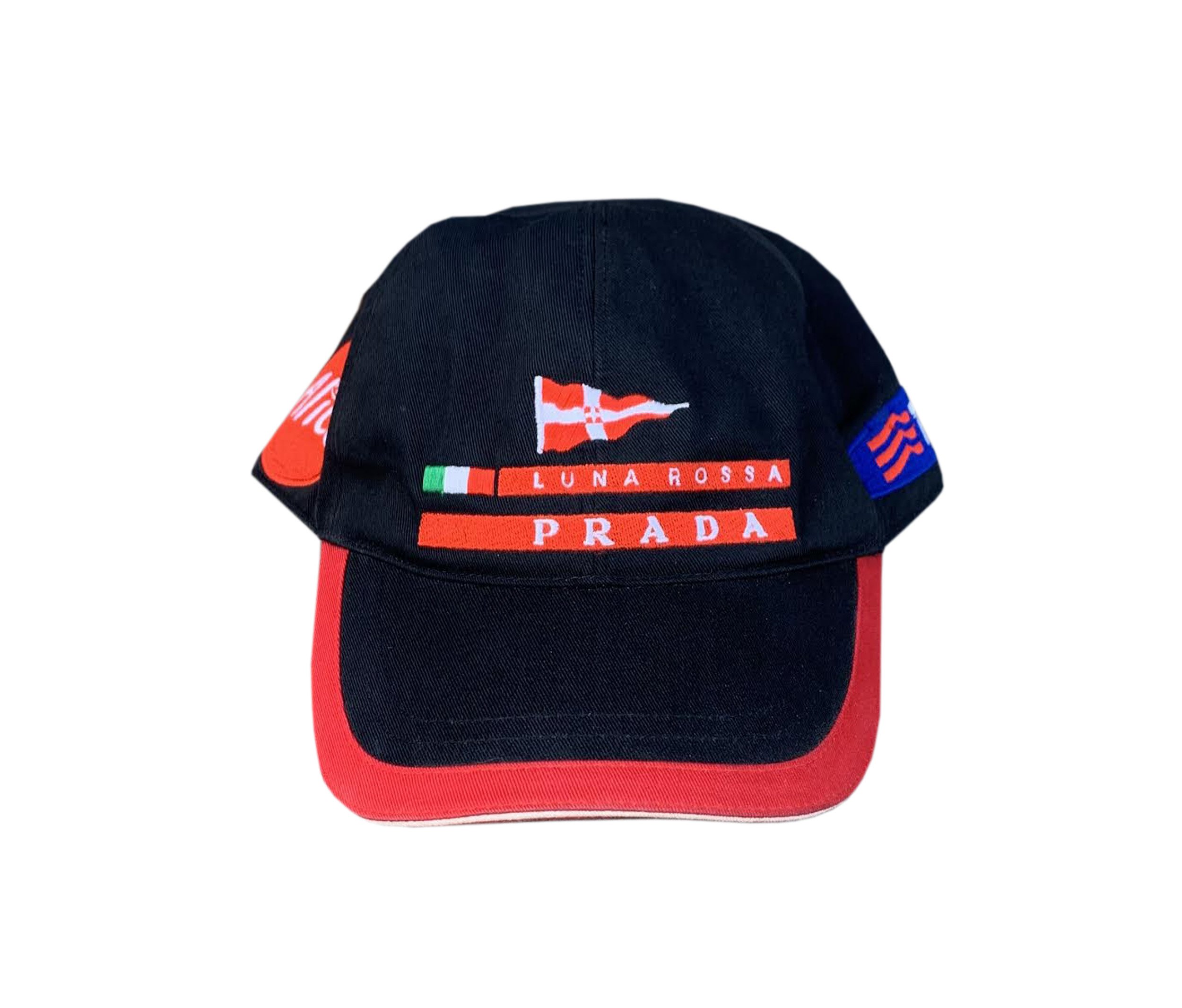 Prada Luna Rossa Challenge Black / Red Hat (Size S) — RootsBK